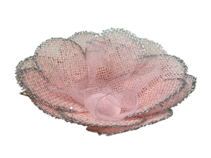 Net Round Flower Wrapping - pink with silver