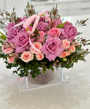 Load image into Gallery viewer, Valentines Acrylic Gift Box with Cake and Flower Arrangements PINK COLOR