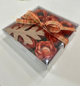 Fall brigadeiro Gift Box with flower wrappings - 9 units