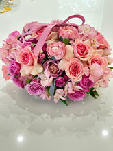 Load image into Gallery viewer, Valentines Acrylic Gift Box with Cake and Flower Arrangements PINK COLOR