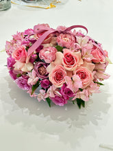 Load image into Gallery viewer, Valentines Acrylic Gift Box with Cake and Flower Arrangements PINK COLOR