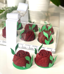 Red Velvet Flower Cake Gift Box
