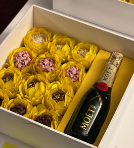 Sweets with Beverage Gift Box + flower wrappings