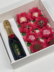 Sweets with Beverage Gift Box + flower wrappings