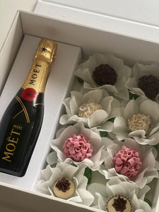 Sweets with Beverage Gift Box + flower wrappings