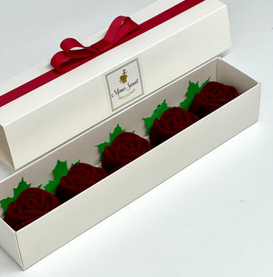 Red velvet flower cake gift box - 5 units