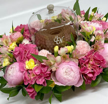 Load image into Gallery viewer, Luxury Flower Arrangement with Cake and Cake Stand